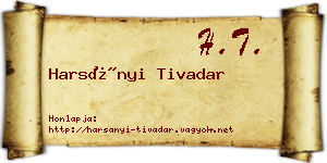 Harsányi Tivadar névjegykártya